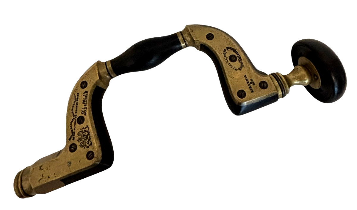 William Marples Brass & Ebony or Rosewood Bit Brace Hibernia Sheffield