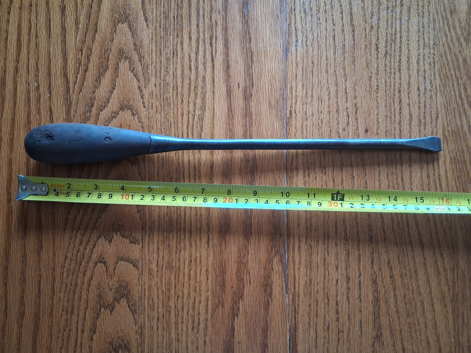One 15 3/4 Irwin US of A Screwdriver one Heavy Duty Wooden Handle Screwdriver