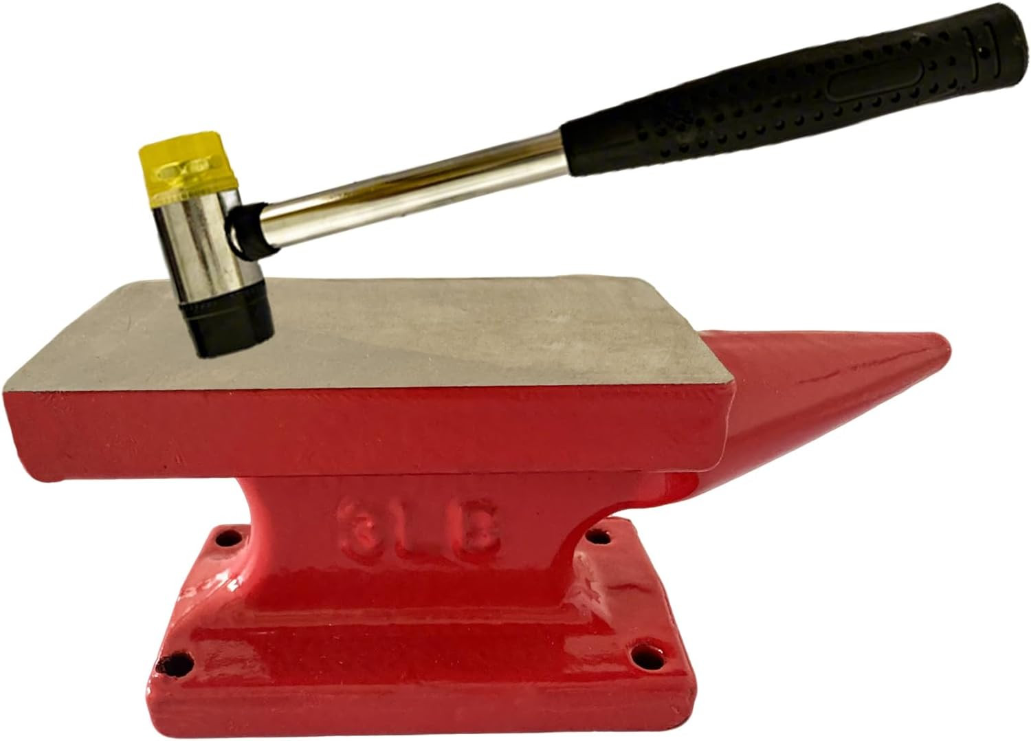 Mini Horn Anvil Set-3Lbs Forged Iron Anvil with Plastics and Iron Hammer