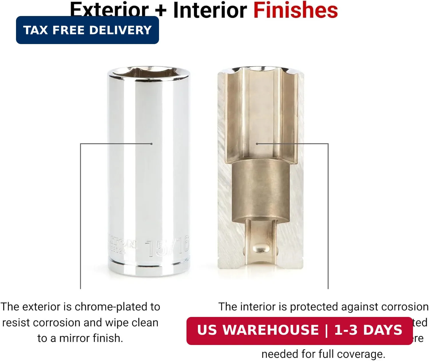 TEKTON 1/2 Inch Drive x 1-3/16 Inch Deep 6-Point Socket | SHD23030