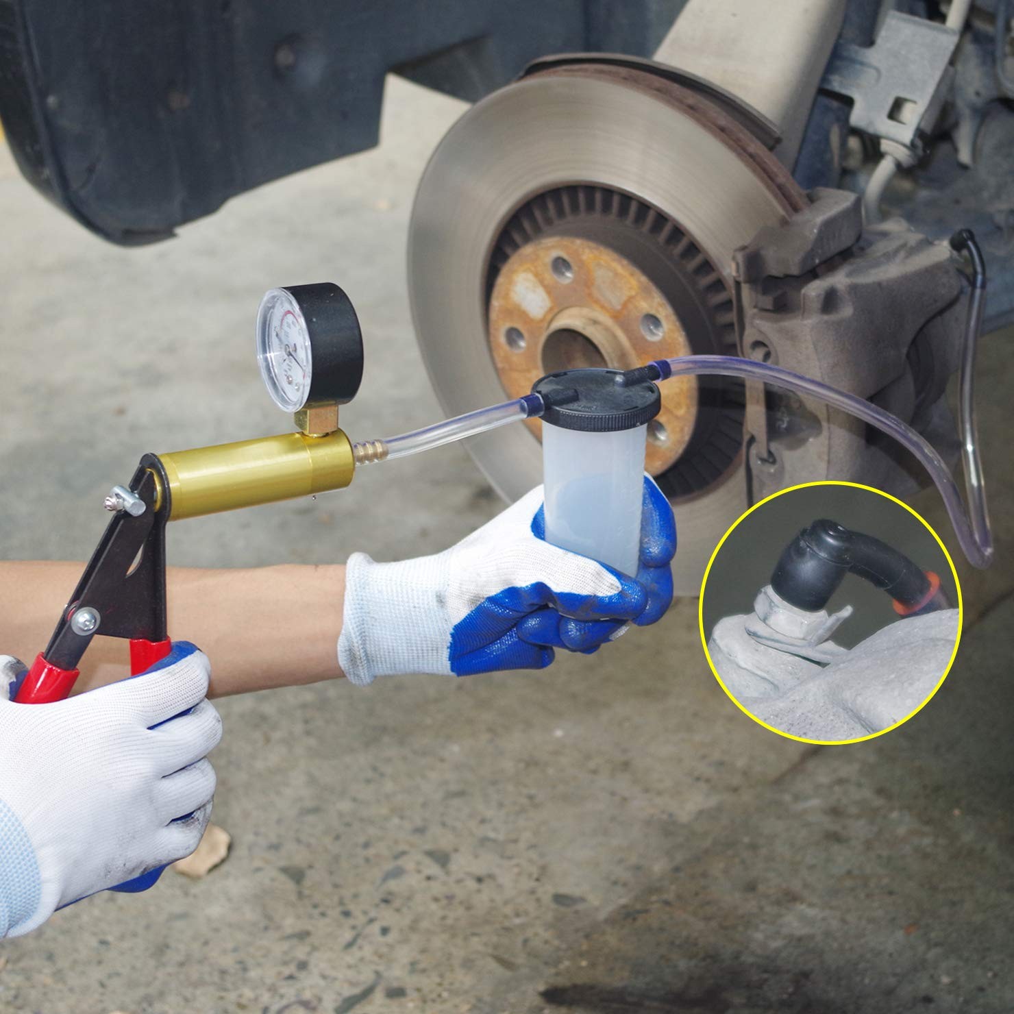 YSTOOL Brake and Clutch Fluid Hand Pump Vacuum Bleeder Tool Kit | Brake Oil C…