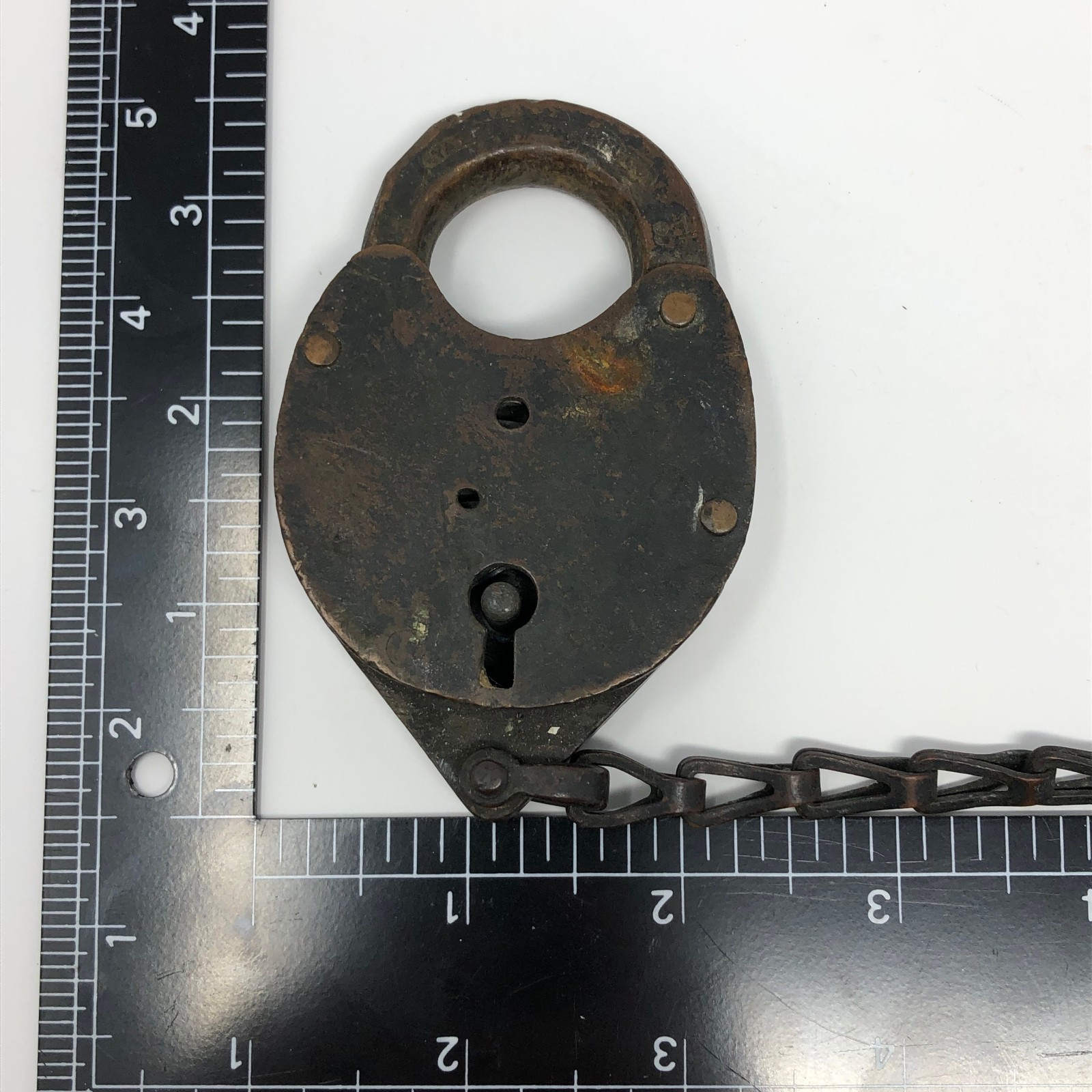 Rare Antique Solid Brass Yale & Towne Padlock Original Kesy Lock Chain Railroad?
