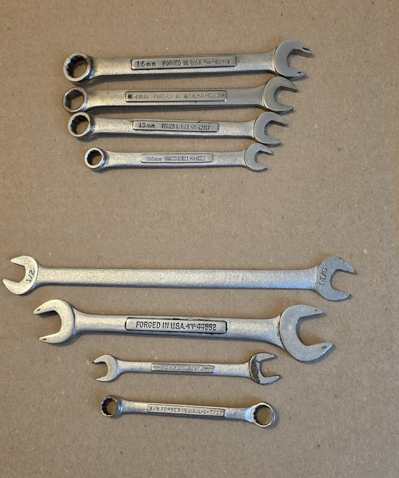 Vintage Craftsman Metric/SAE Wrenches Mixed Lot Of 8, 10mm 13mm 14mm 15mm & More