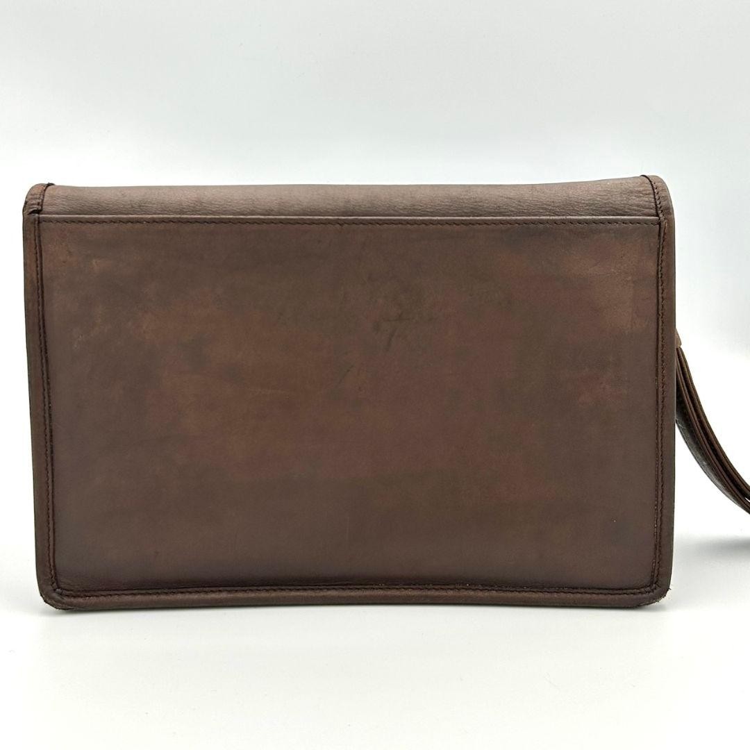 COACH Vintage Clutch Bag F10 9842 Dark Brown Leather Used