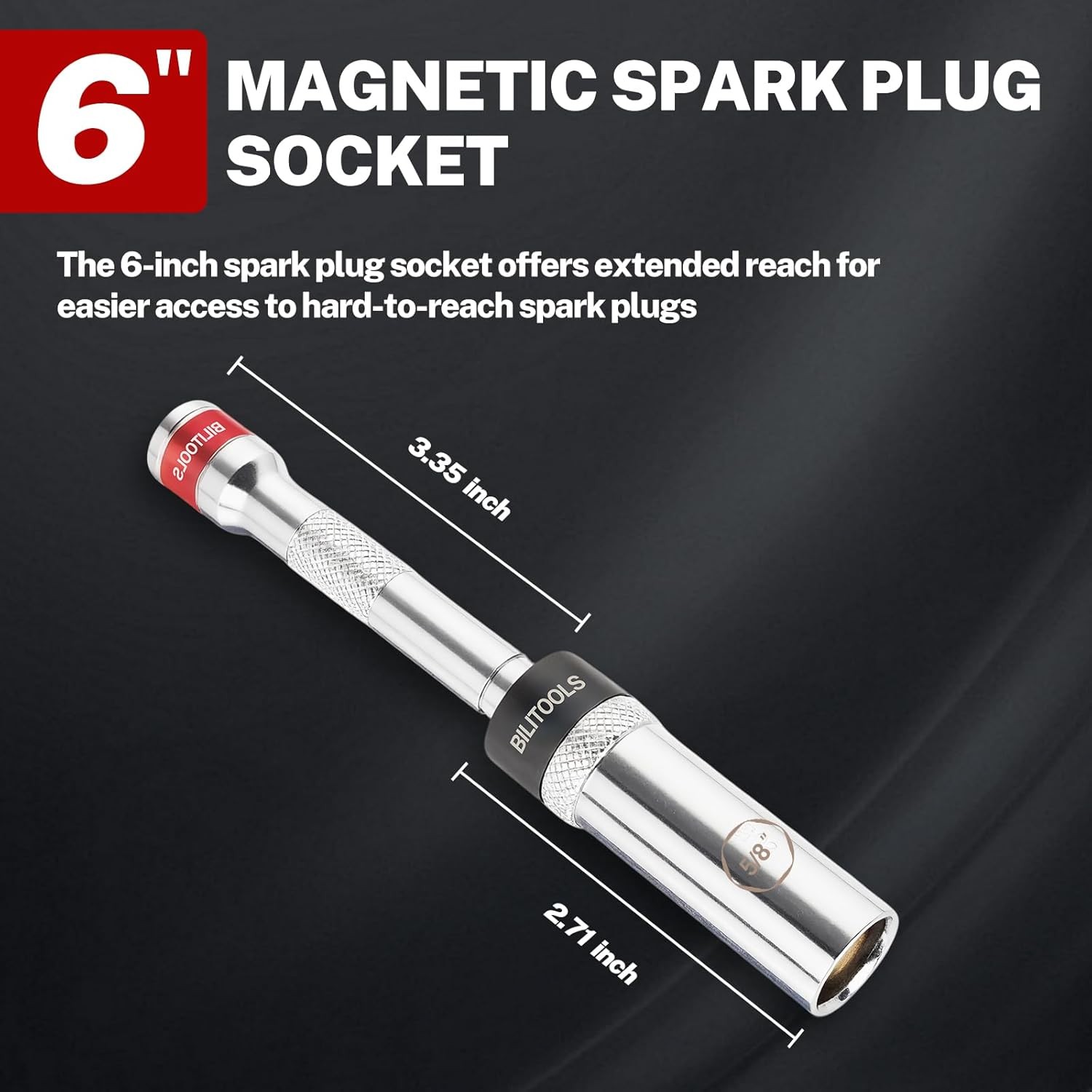Magnetic Spark Plug Socket 5/8-inch Thin Wall Swivel 3/8-inch Drive Motorcycles