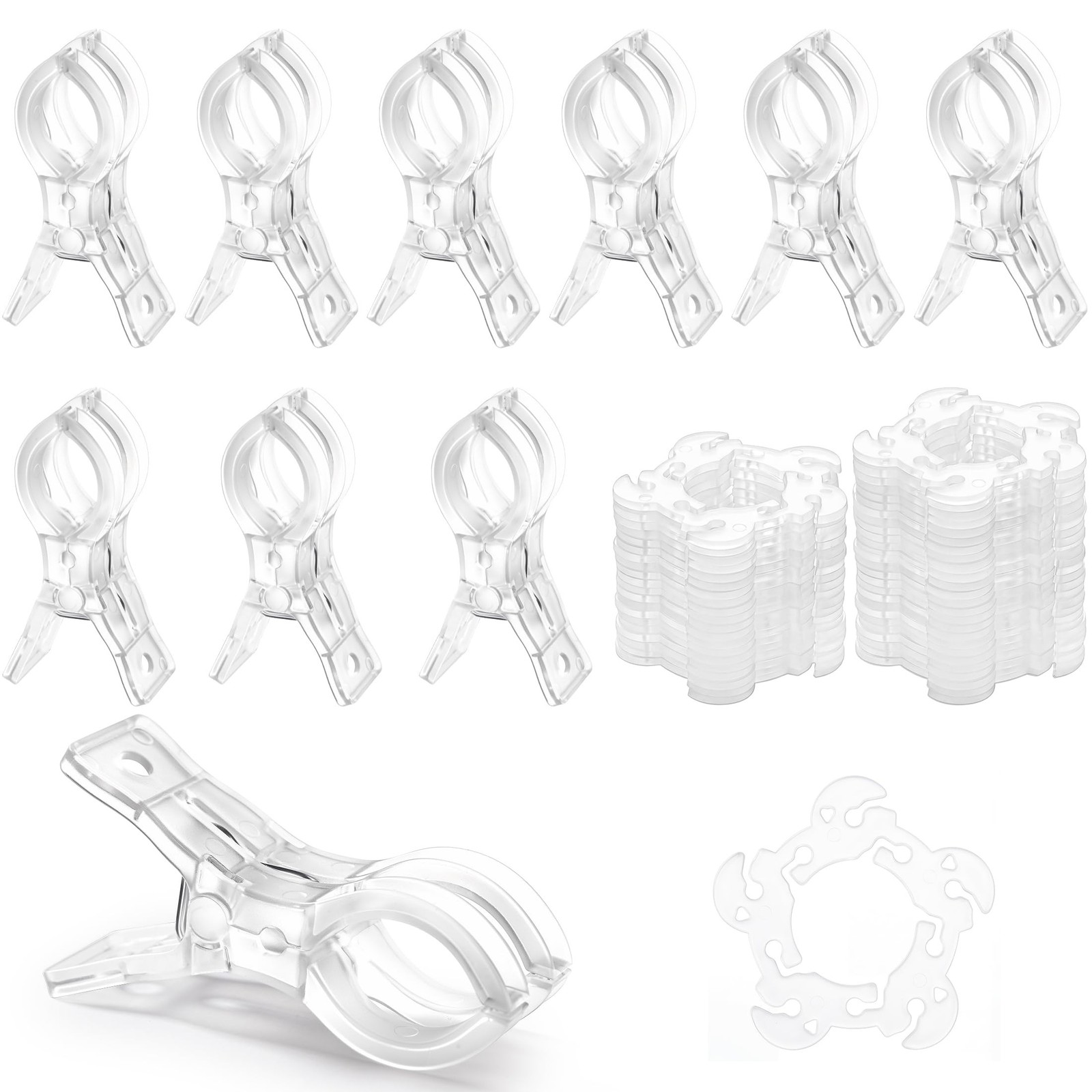 RELBRO Spring Clamps, 10 Pcs 3.5 Inch Clear Plastic Clips with 50 Pcs Balloon…