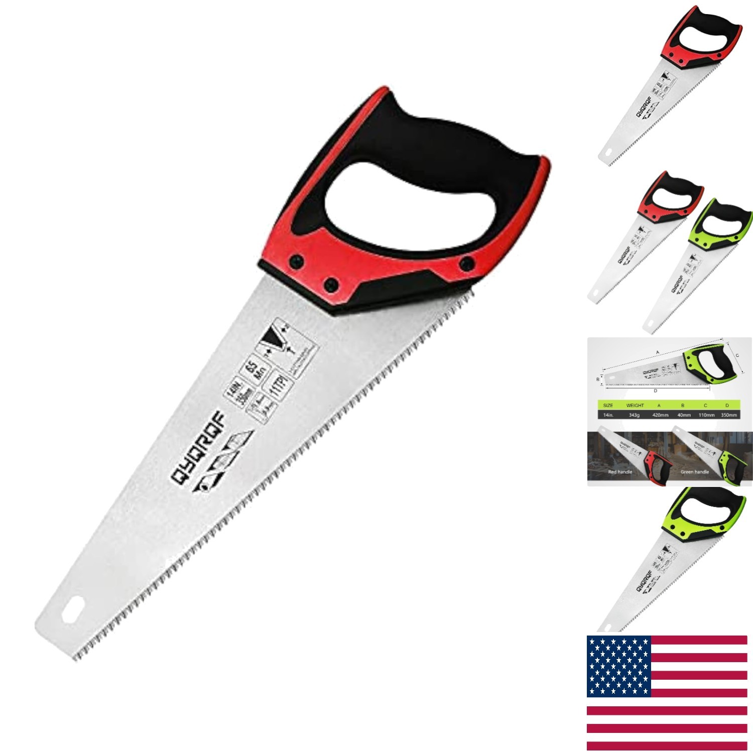 14-Inch Pro Hand Saw with Ergonomic Grip for Fast Cutting of Wood & Plastic