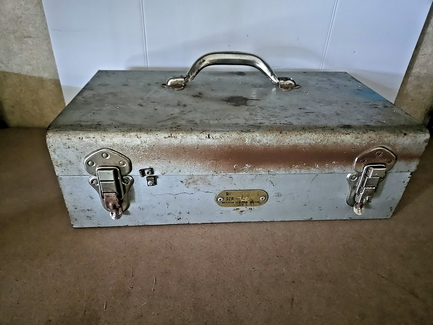 Vintage Metal Utility Box w/ Western Electric Brass R‑3113 Tag READ Description