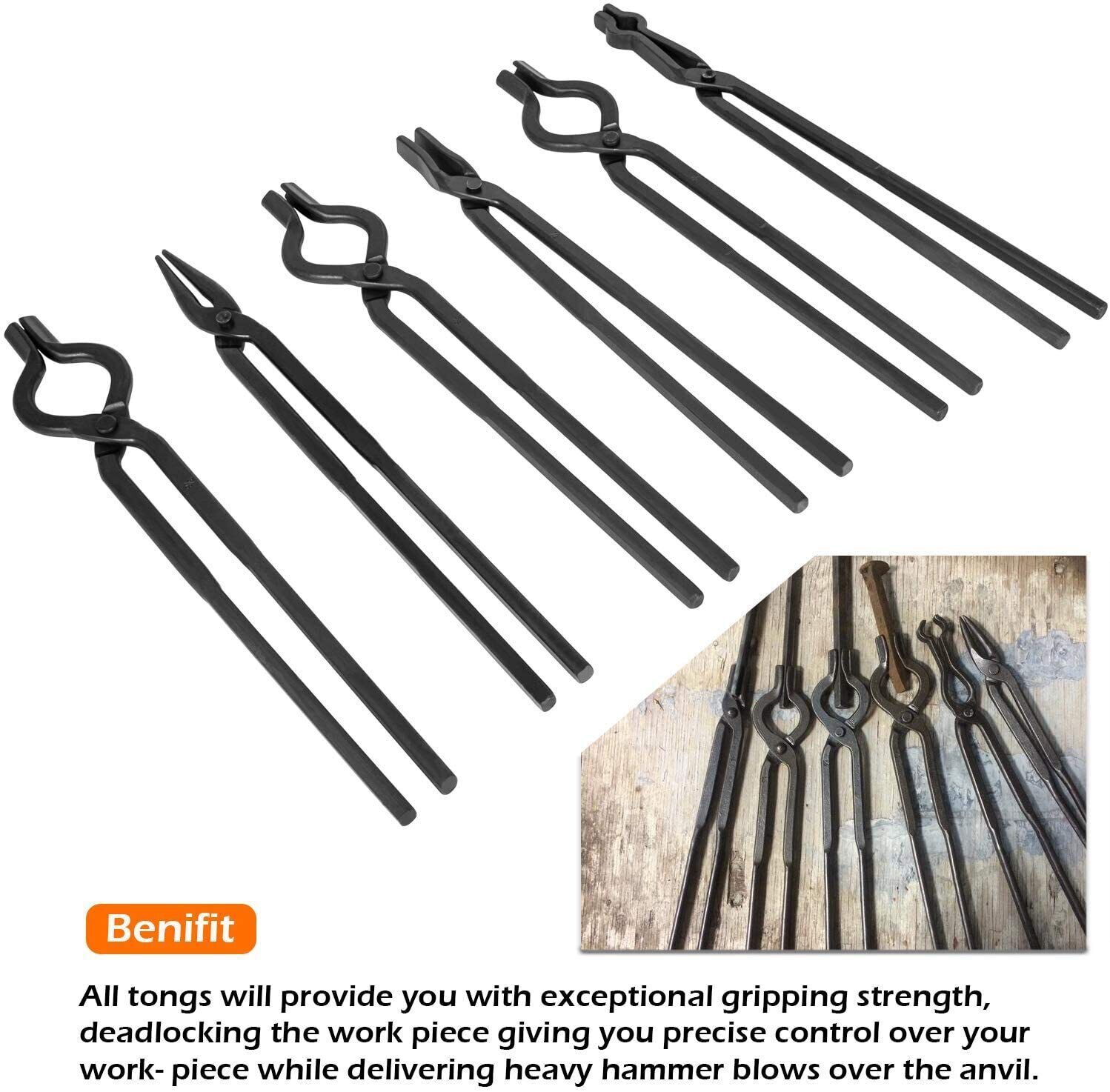 Knife Making Blacksmith Forge Tongs Lot Set Vintage Fire Work Knifemaking Tools