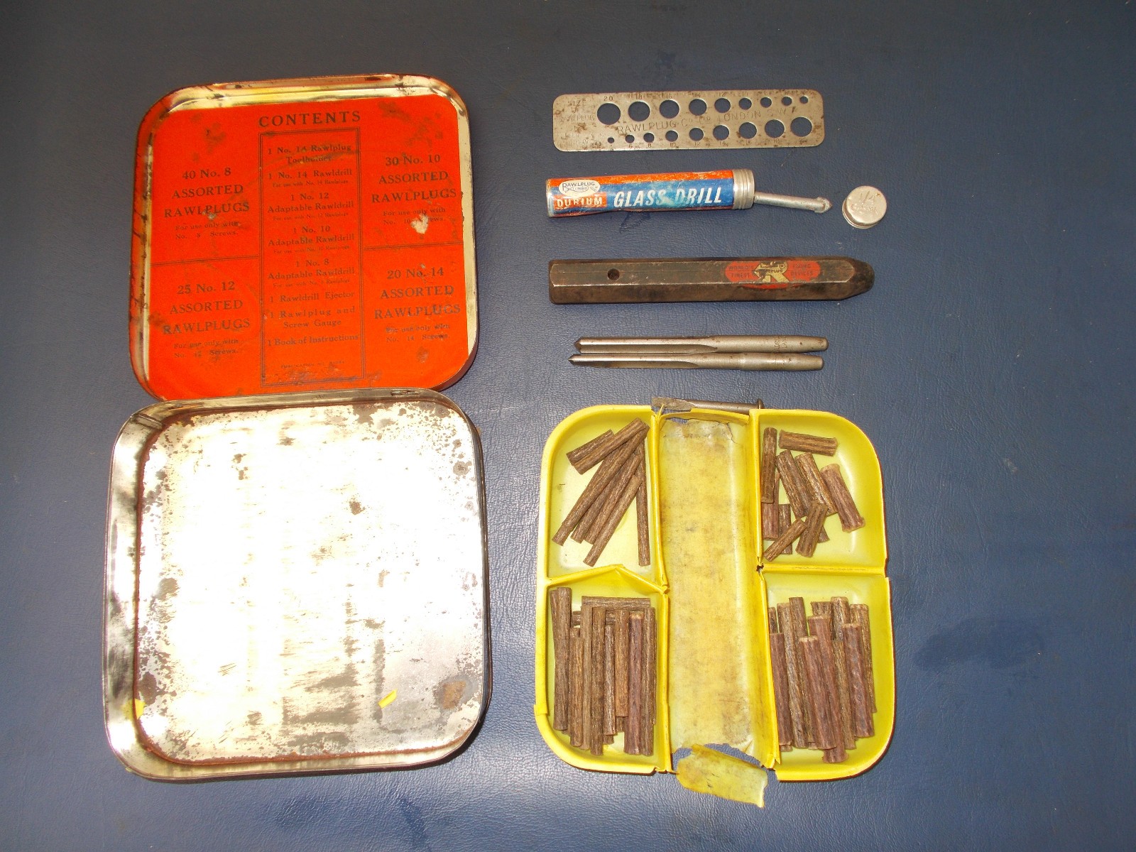Vintage Original Rawlplug Tin and Contents
