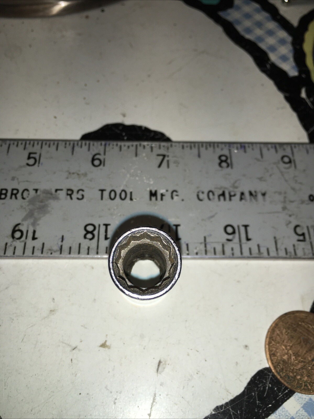 Vintage JC Penney 12 mm Deep Socket 12 pt 3/8″ Drive #3352 Made In USA Marked