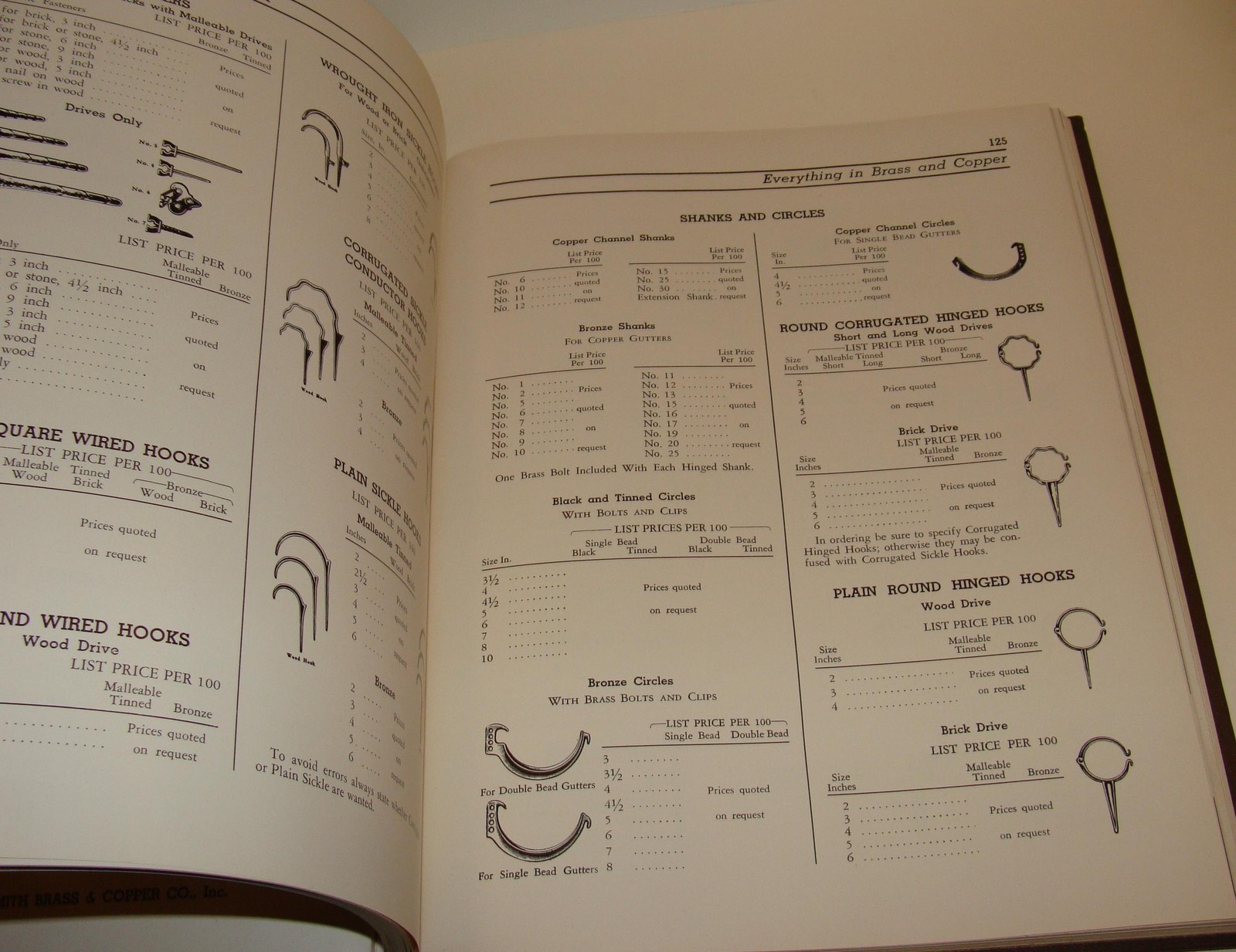 ORIG 1946 DOWNS-SMITH BRASS BRONZE COPPER NICKEL SILVER PARTS / PRODUCTS CATALOG