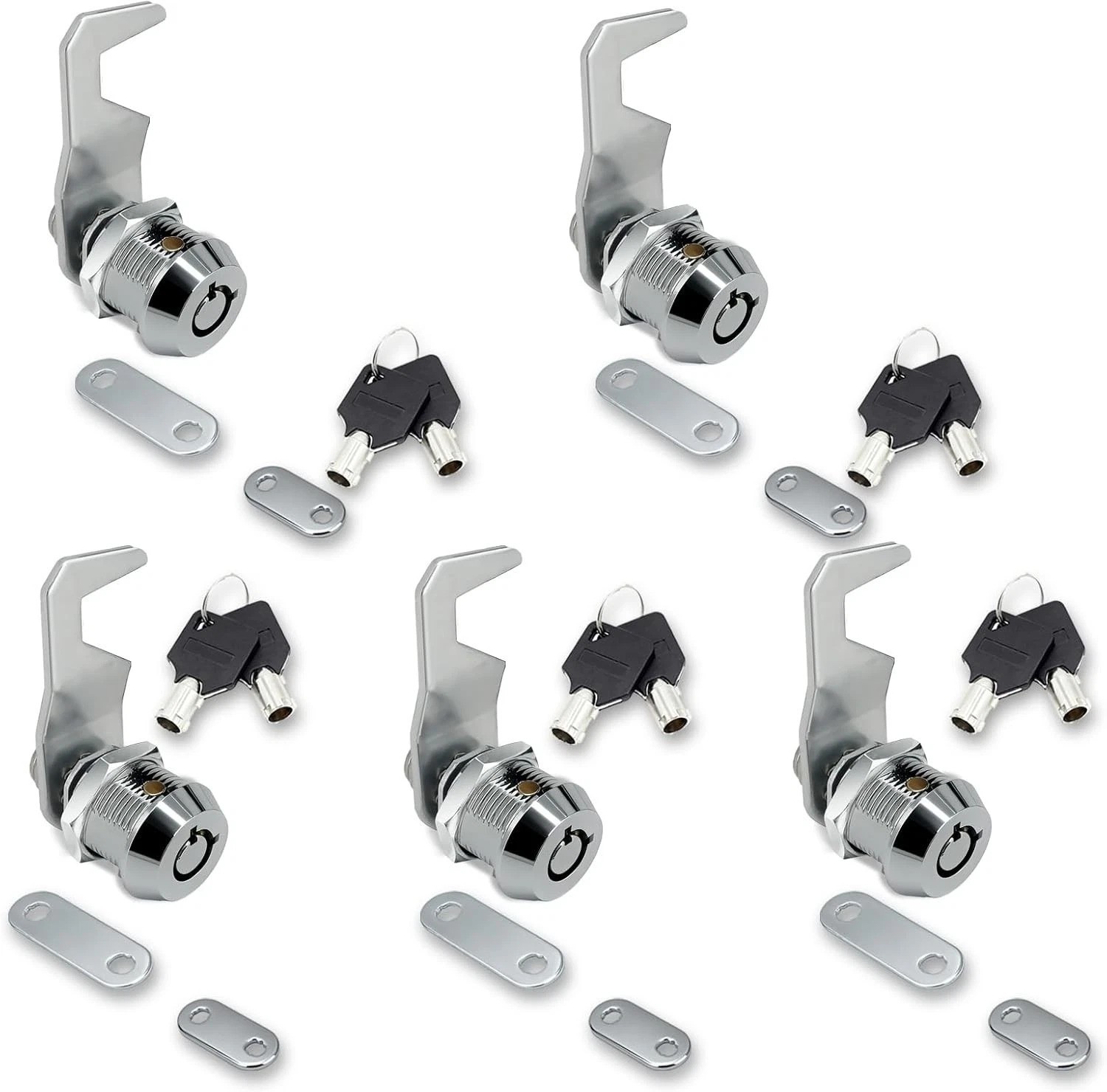 5/8 Inch Black Toolbox Lock Replacement, Keyed Alike Cabinet Cam