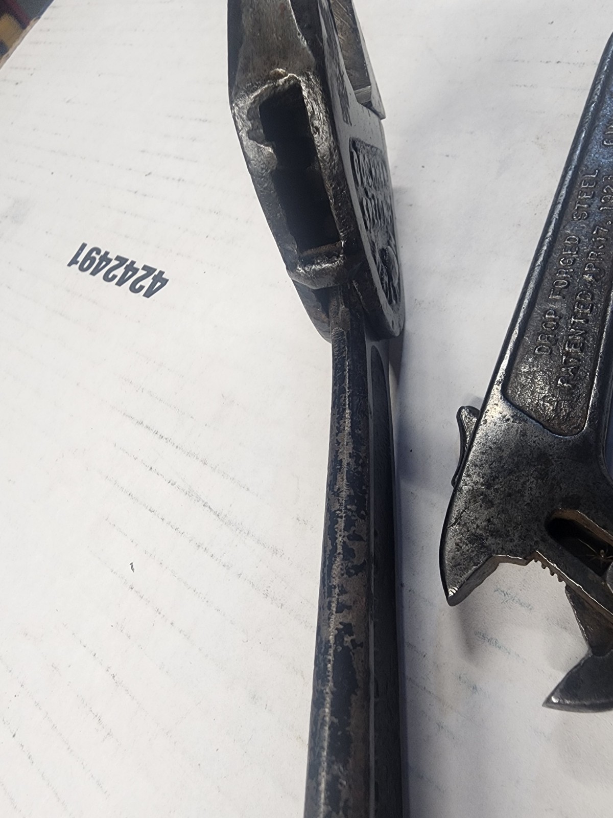 2 Vintage Antique 8″ Cochran Speednut Adjustable Wrench & 6″ Gellman Tool Lot