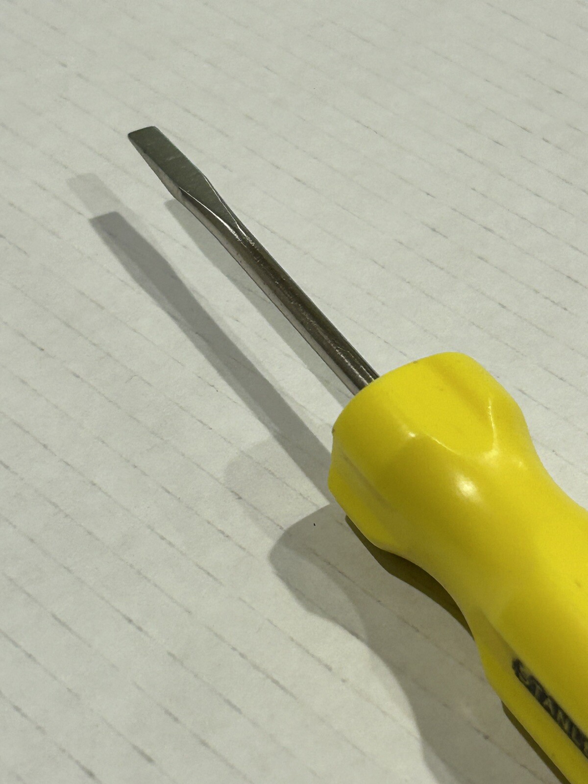 Rare Vintage Yellow Stanley NASCAR Racing Flat Head Slotted Screwdriver USA