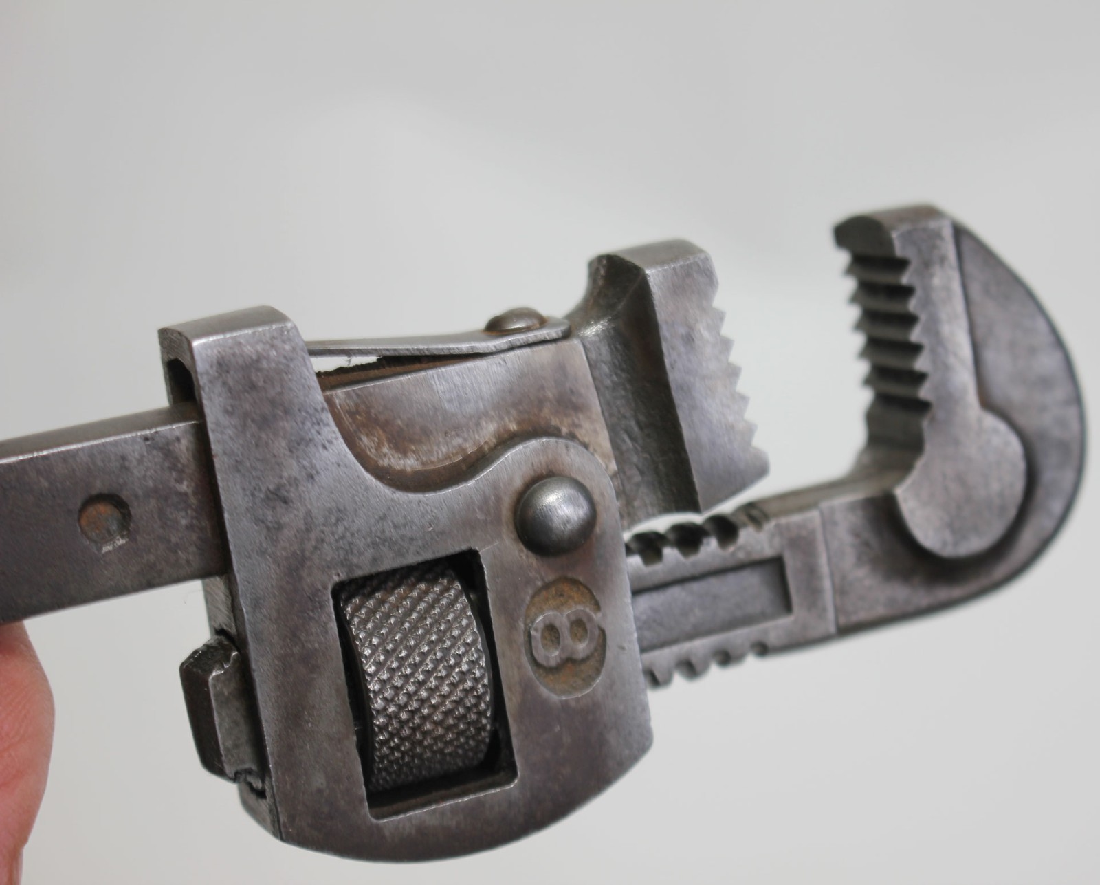 Vintage 8” Stillson Type Pipe Wrench Forged Steel Made In Western Germany
