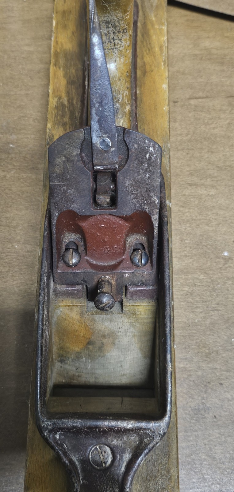 Ohio Tool Co No 26 Plane W/Rare Maroon Japanning Thistle Brand Auburn NY