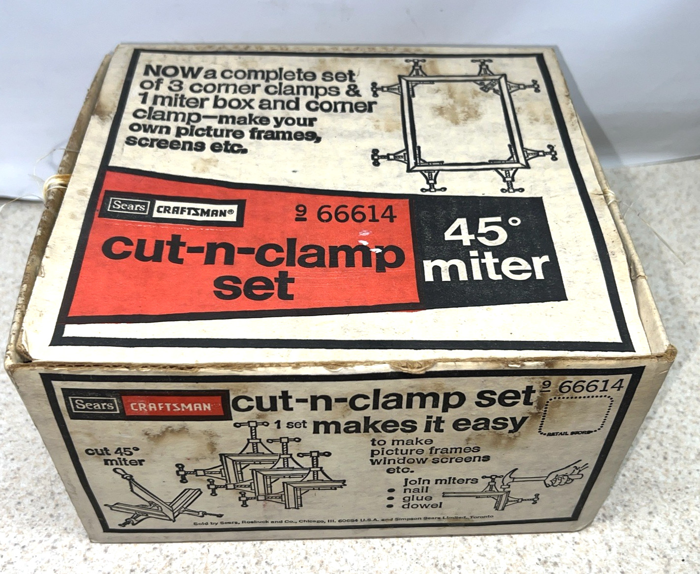 Sears Craftsman 45 Degree Miter Cut N Clamp Set in Box 966614. NOS