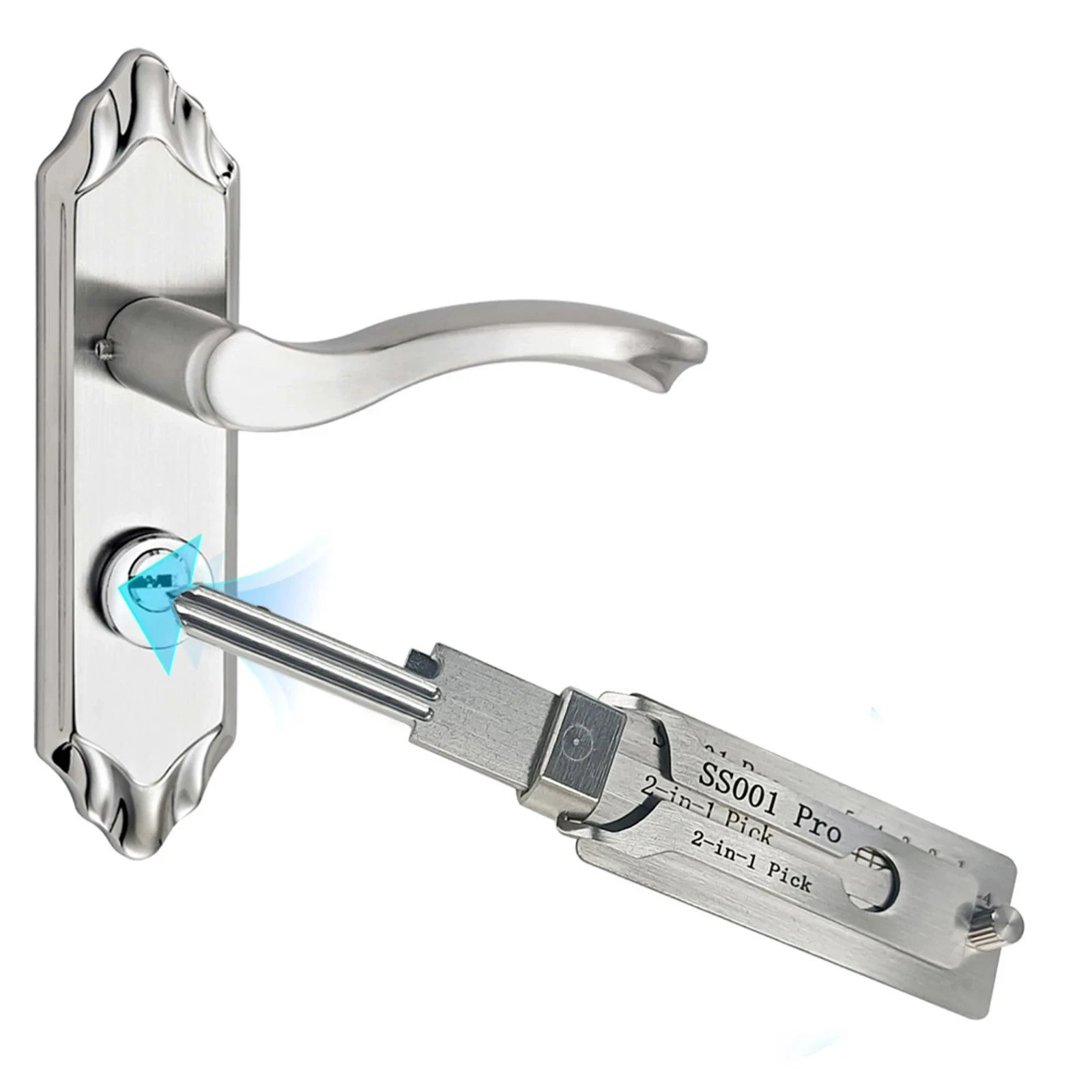 2-in-1 Stainless Steel Key Decoder SS001 PRO Lock Decoder Repair Tools-(1pc)