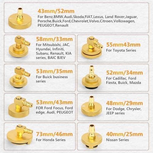 10 Pcs Car Brake Bleeder Adapter Set for F118/F109 Master Cylinder Adapter with