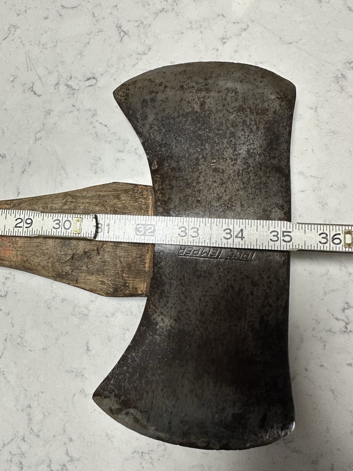True Temper Vulcan Kelly Works Double Bit Axe 35” Wood Handle 5 Lb Vintage