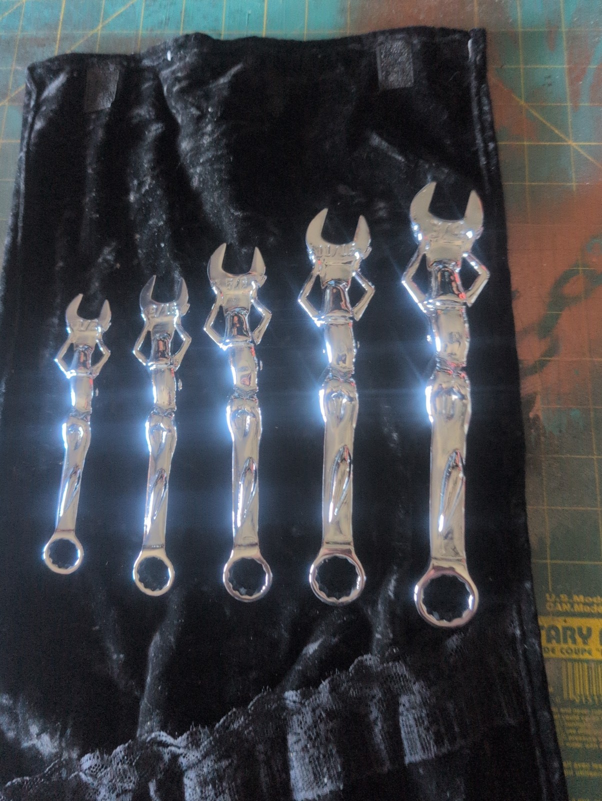 No Fear Wrench Set SAE With Valvet Tote Nos