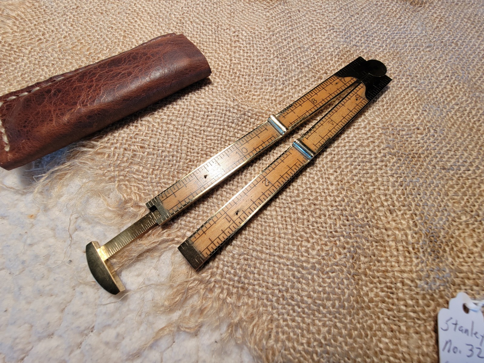 Vintage Antique STANLEY No. 32 1/2 Rule Caliper Ruler Sweetheart Era 1920-35 Exc