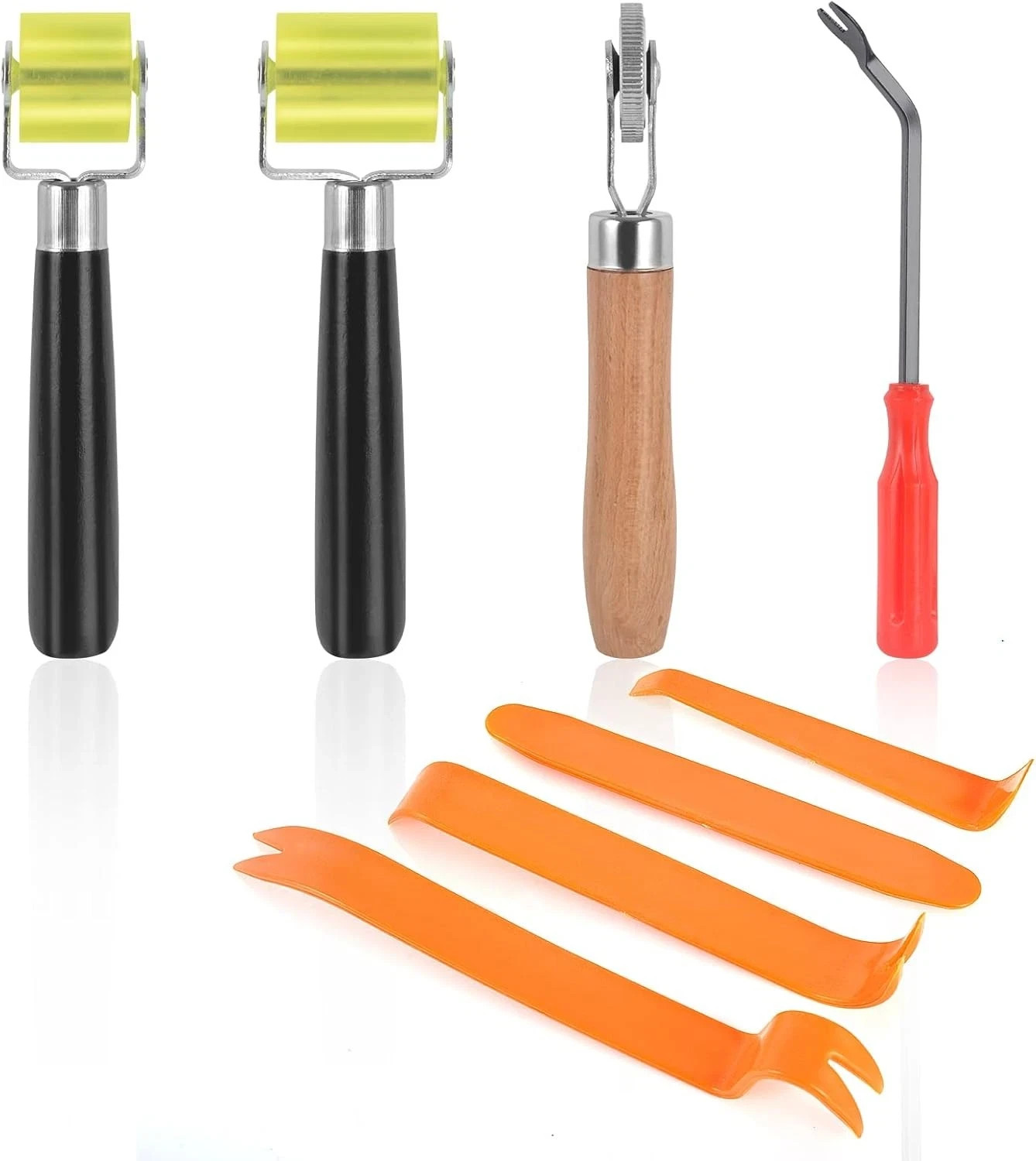 8 Pieces Car Sound Deadening Roller Headliner Roller Auto Trim Removal Tool Set