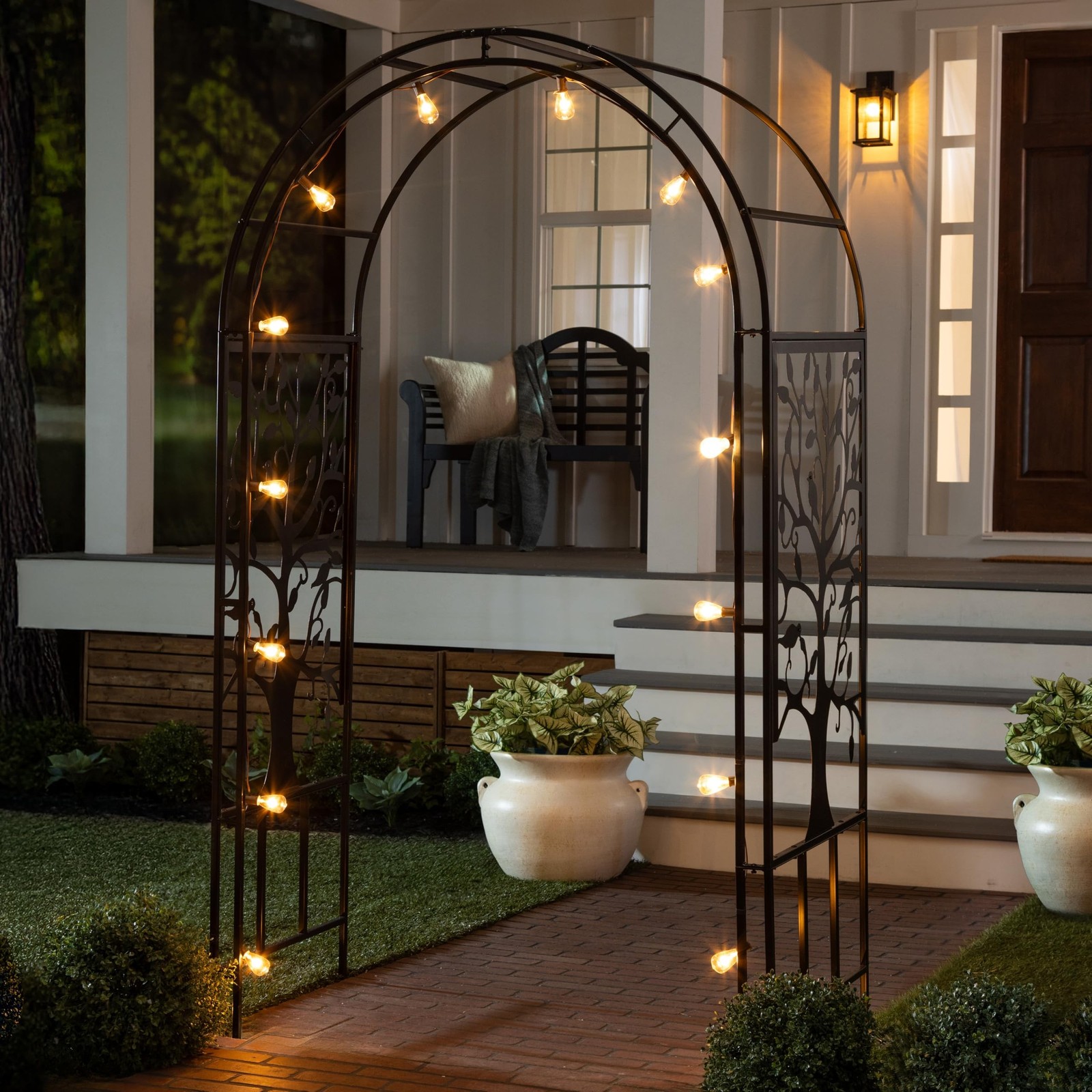 Evergreen Plow & Hearth Tree of Life Garden Arbor – 7 Feet Tall | Slim Metal …