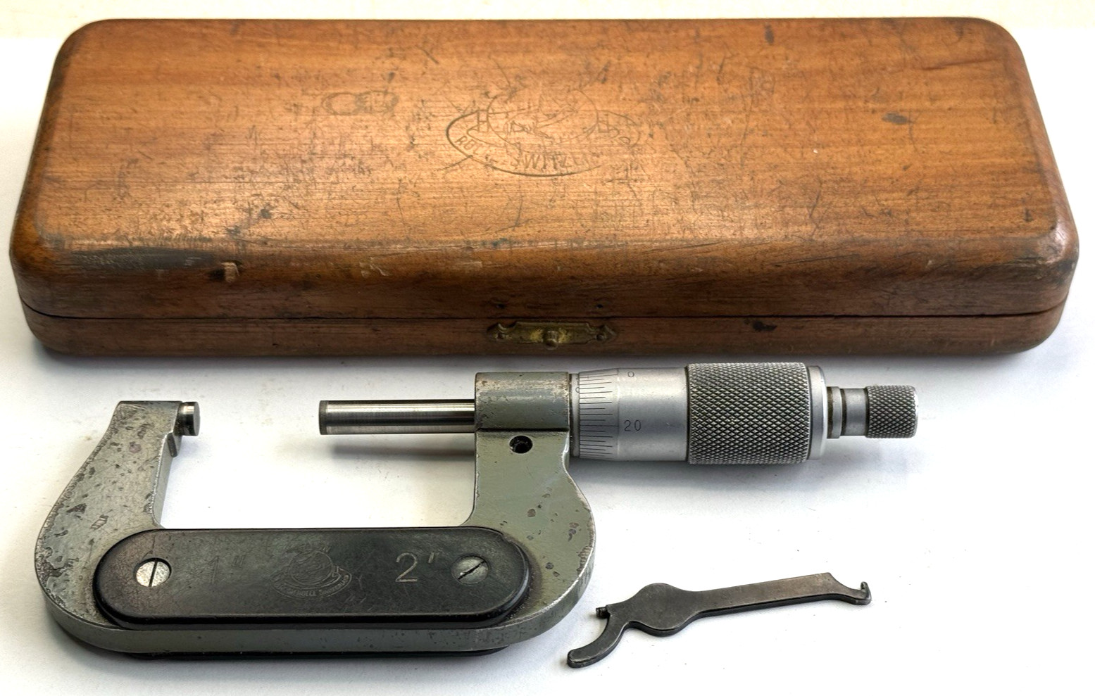 Vintage Etalon 1″ – 2″ Outside Micrometer Made in Switzerland