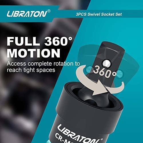 Libraton Swivel Socket Set, Impact Swivel Socket Set, Wobble Socket, Impact G…