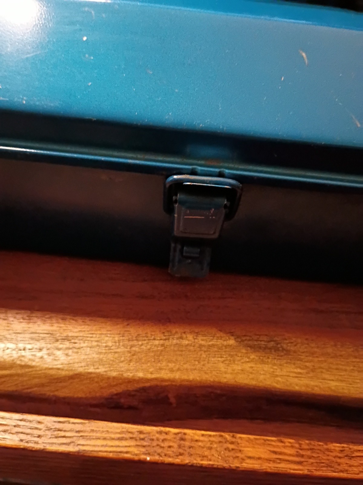 Vintage Steel Tool Box Toyo Steel Brand YS 350 Blue Color Made In Japan