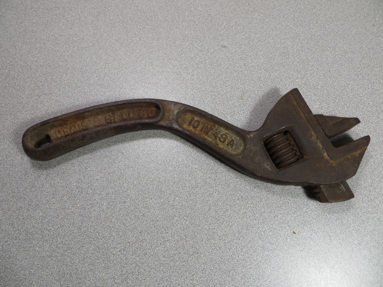 10″ Bemis & Call Co. Adjustable Wrench B & C 48A Clean Works USA Antique