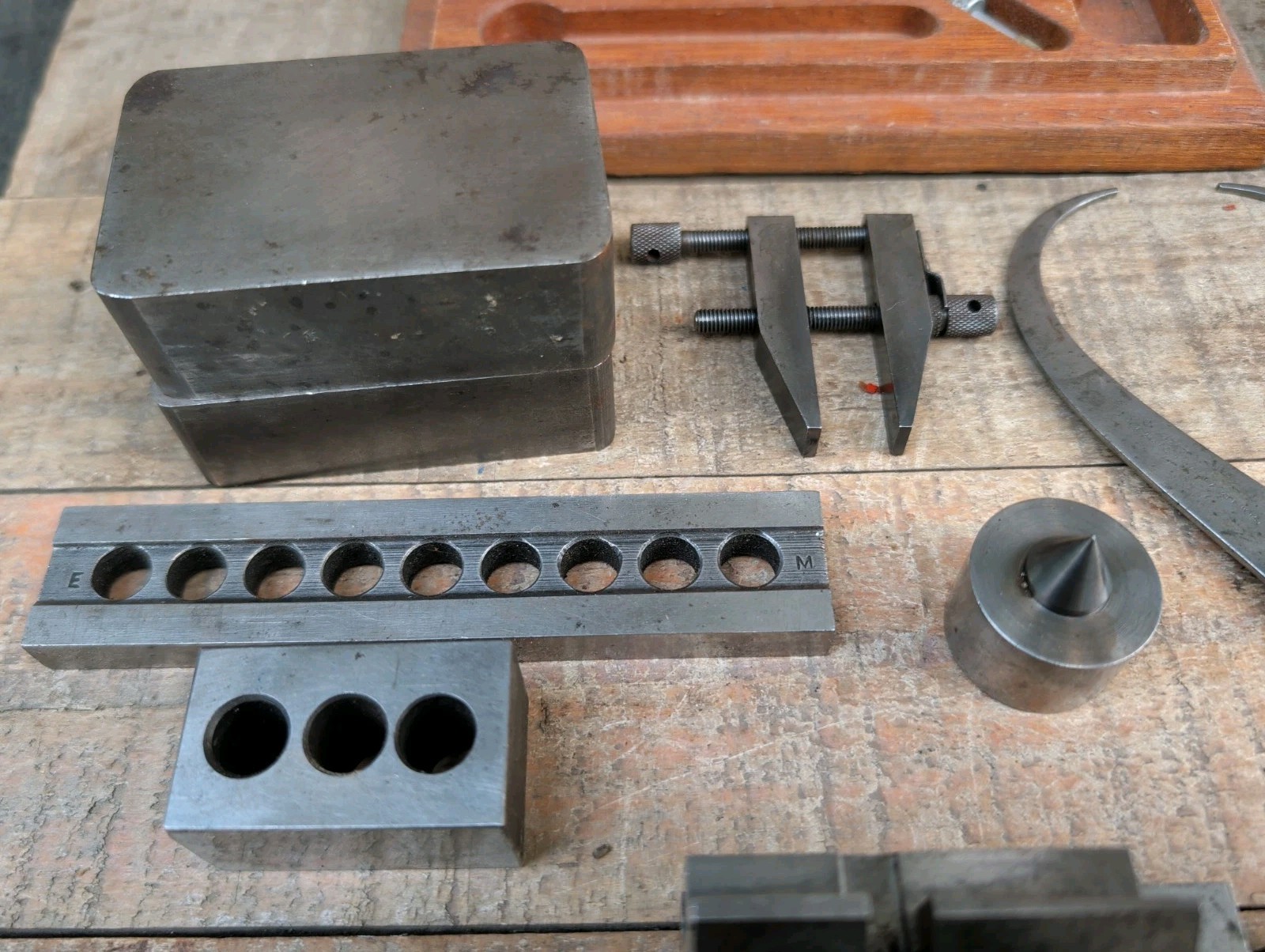 Vintage Machinist Lot Stanley Vise Starrett Gauges Magnetic Blocks Fowler Gauge