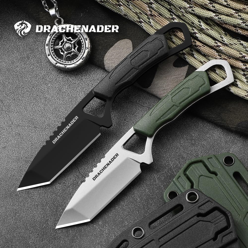 Neck Knife with Sheath and Necklace, 2.36″ 5Cr13Mov Steel Small Compact EDC Fixe