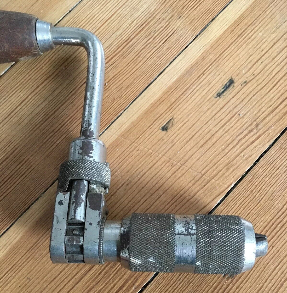 (2) Vintage Hand Drill Braces UNBRANDED & GOODELL PRATT for Parts AS/IS