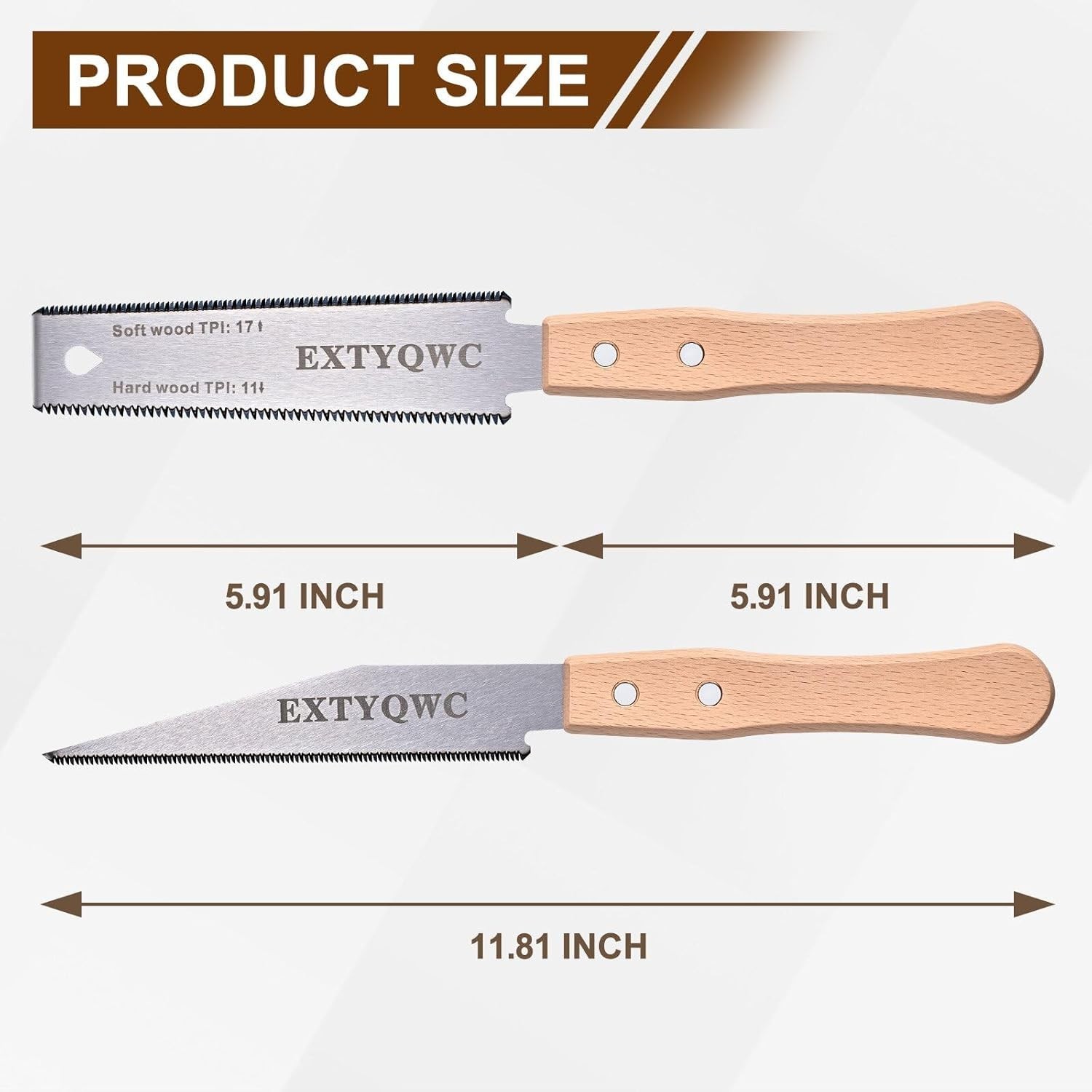 2 Pack 6-Inch Japanese Hand Saw: Double Edged for Precision Cutting & Trimming