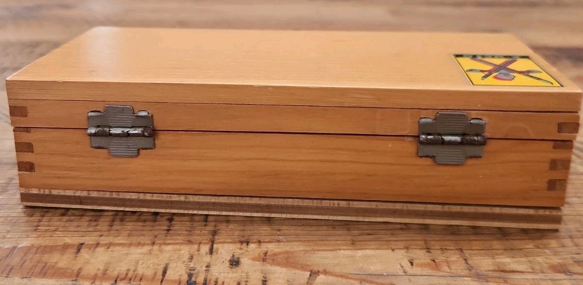 Vintage Set Of X-Acto Knives & Tools In Wooden Box 3 Handles 11 Blades USA