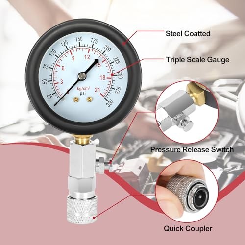 9pcs Compression Tester with Spark Plug Tester – 300PSI Car and Updated