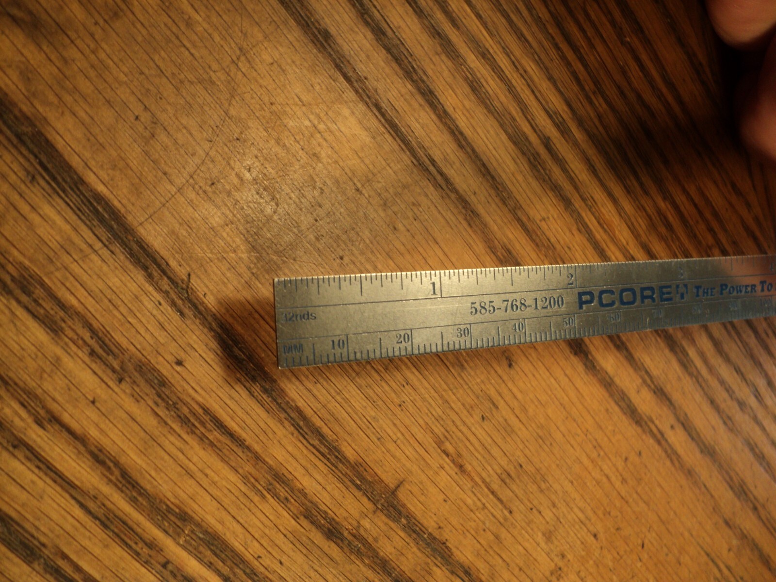 Vintage Executive 6″ Ruler Depth Gauge Tool Advertising PCORE The Power To Serve
