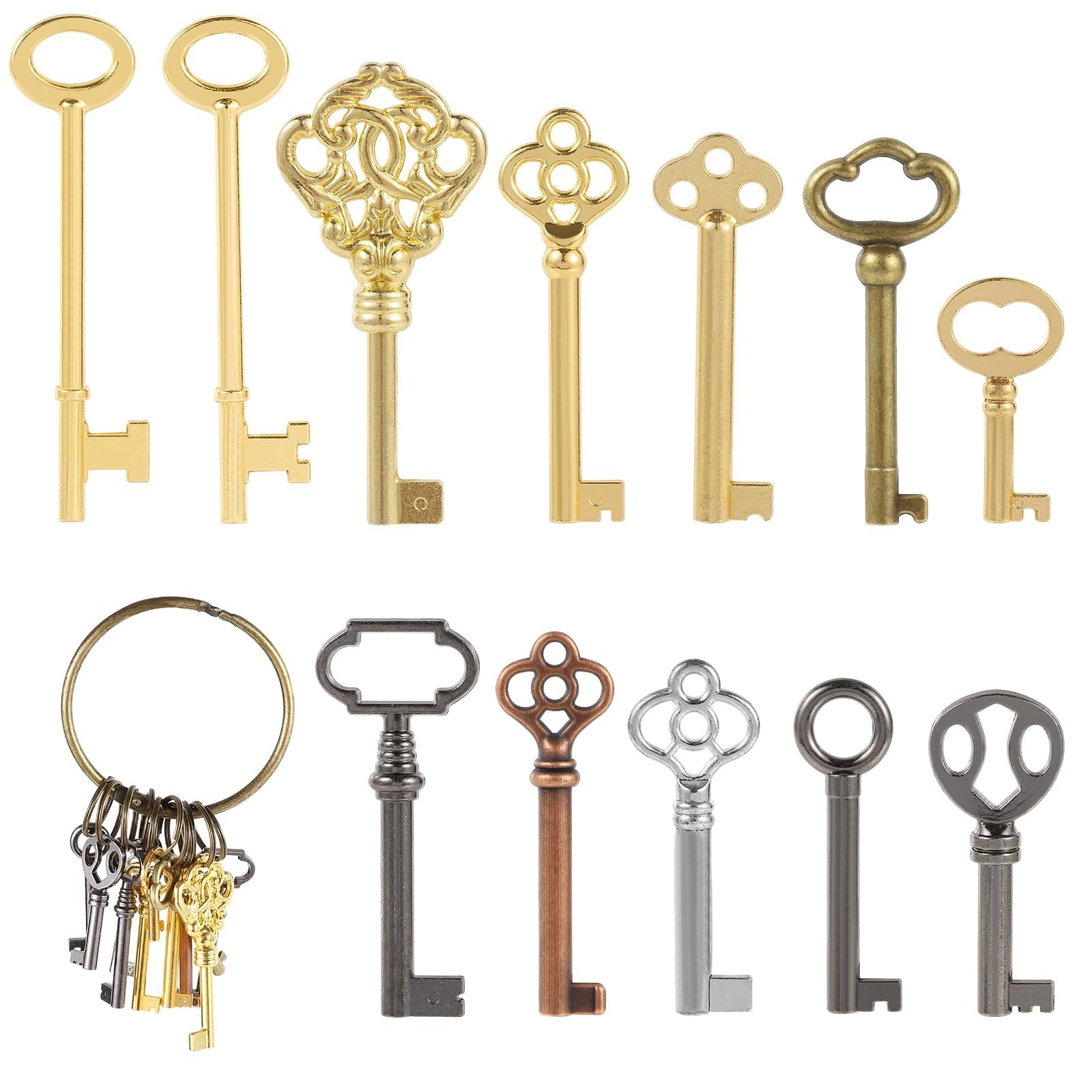 12PCS Hollow Barrel Skeleton Key, Hollow Skeleton Keys, Vintage Furniture, Vi…