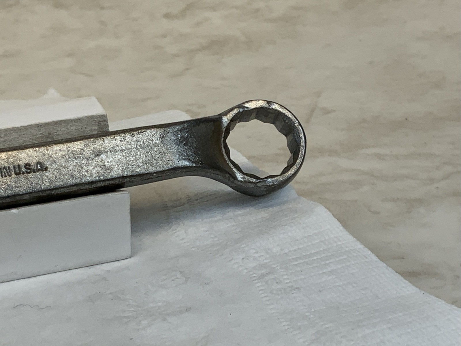 Billings Vitalloy 9727, 5/8in. X 9/16in. 12pt Offset Box End Wrench, 6in., USA