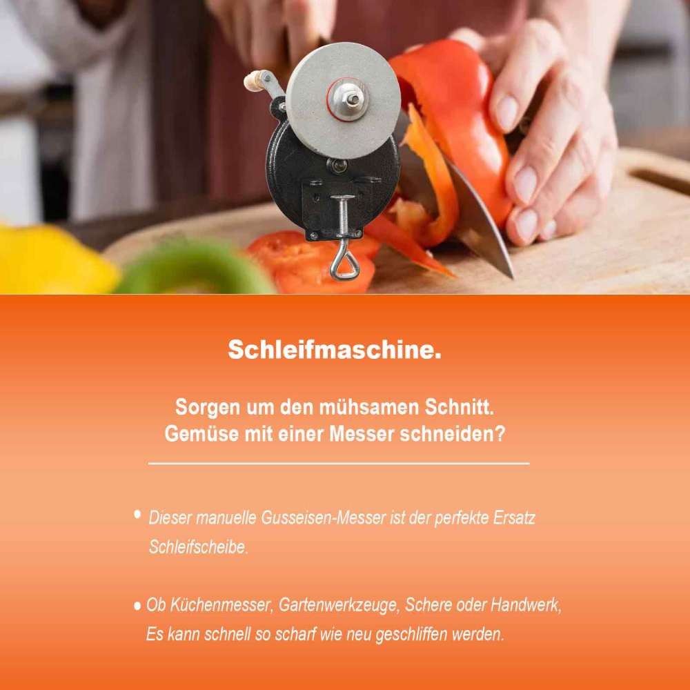 6” Sharpene Grinder Bench Hand Cranking Knife Mount crank Grinder Sharpener