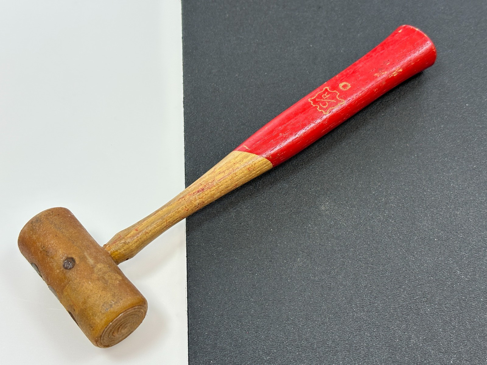 NEW Chicago Rawhide USA (C/R) No. 0 Rawhide Hammer, Red / Wood Handle, NOS