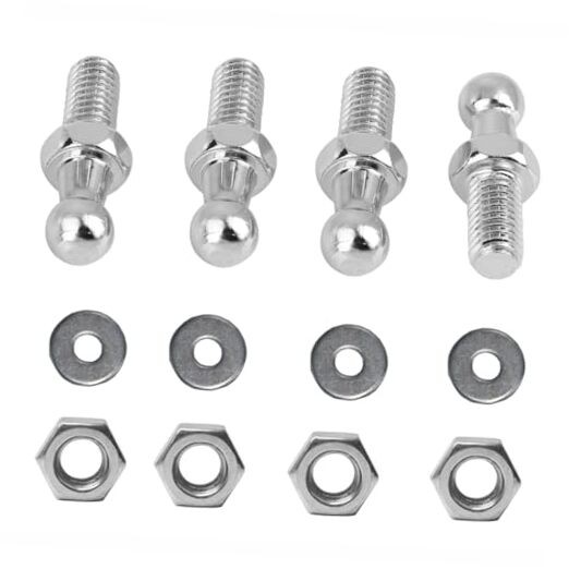 4pcs10mm Ball Studs Gas Spring Strut End Fittings M8 Fitting M8 4pcs Silver