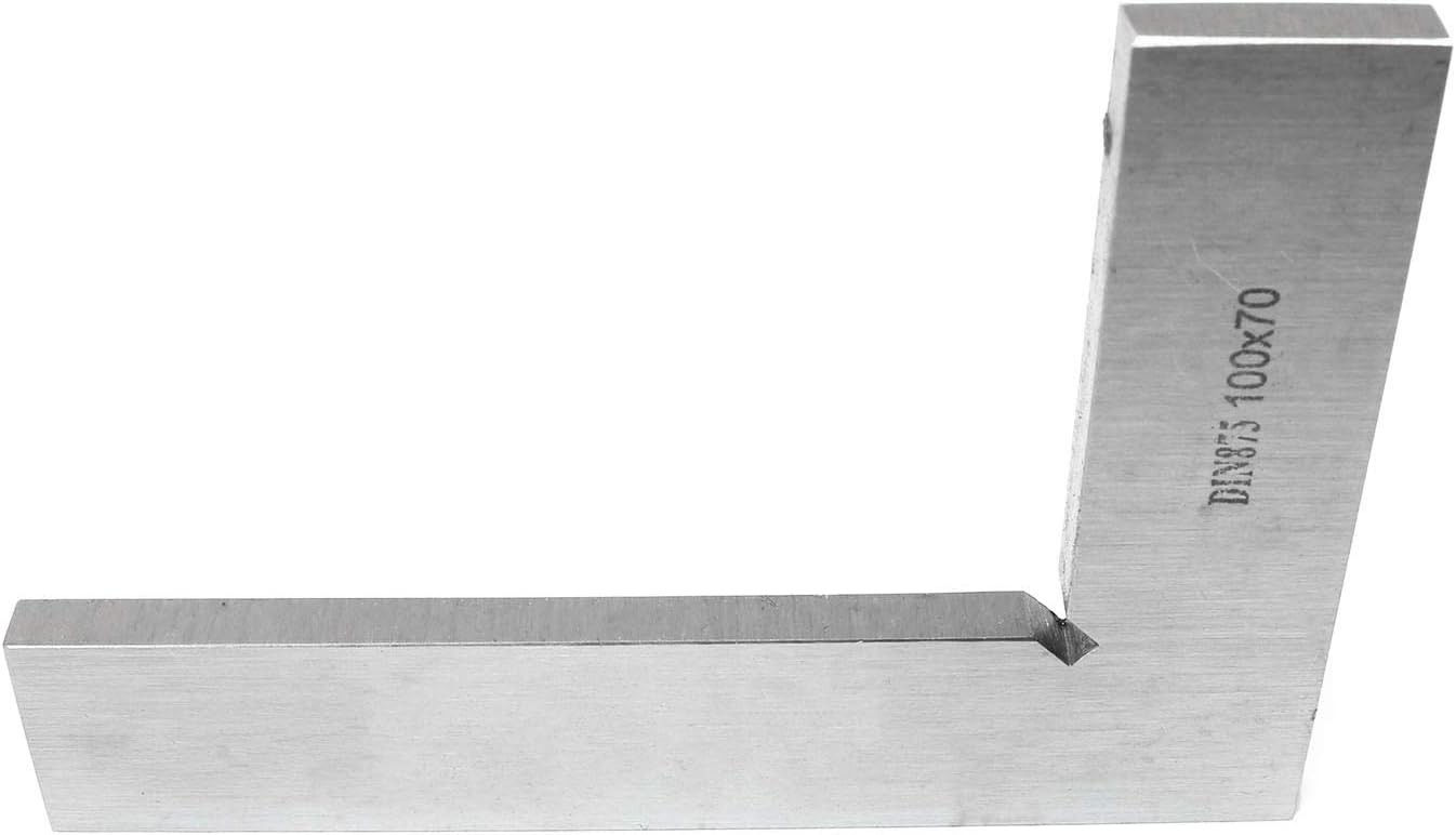 Machinist Square Ruler 100x70mm/3.94×2.76inch 90 Degree Carbon Steel Silver
