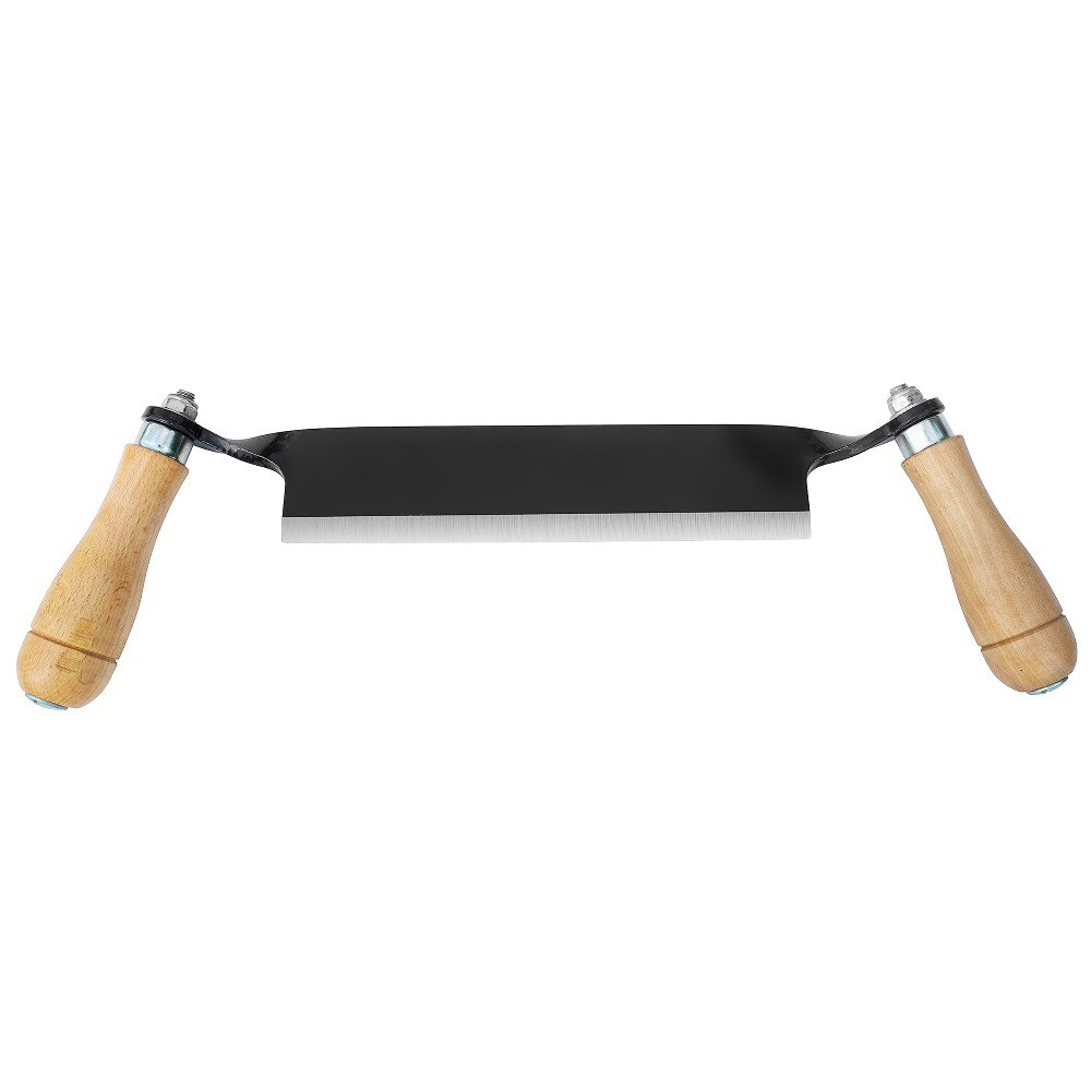 8-Inch Straight Draw Shaving Knife Debarking Tool with Wooden Grip Handles and