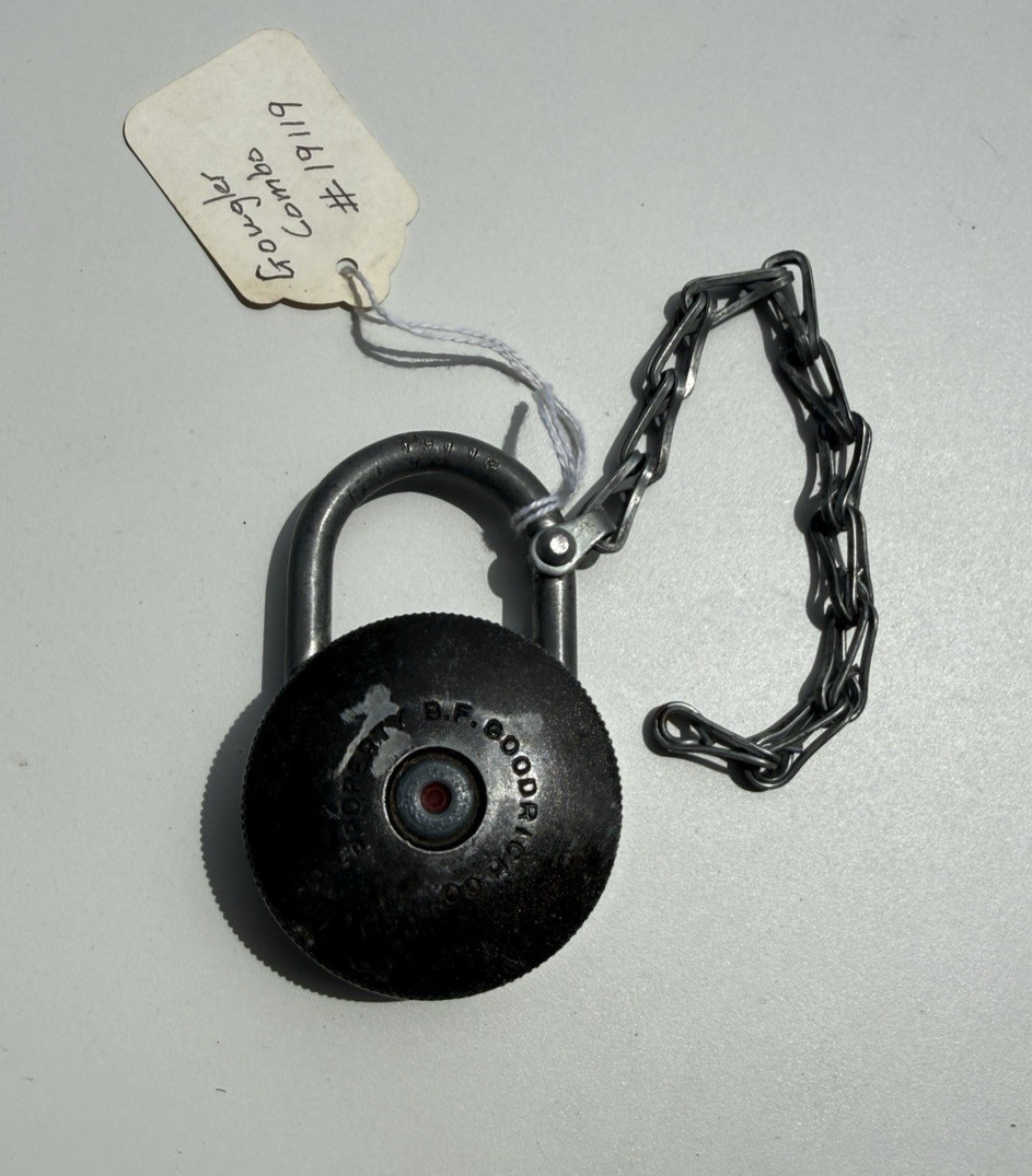 Gougler “B.F.Goodrich ” Keyless Combination Padlock W/ Working Combination.