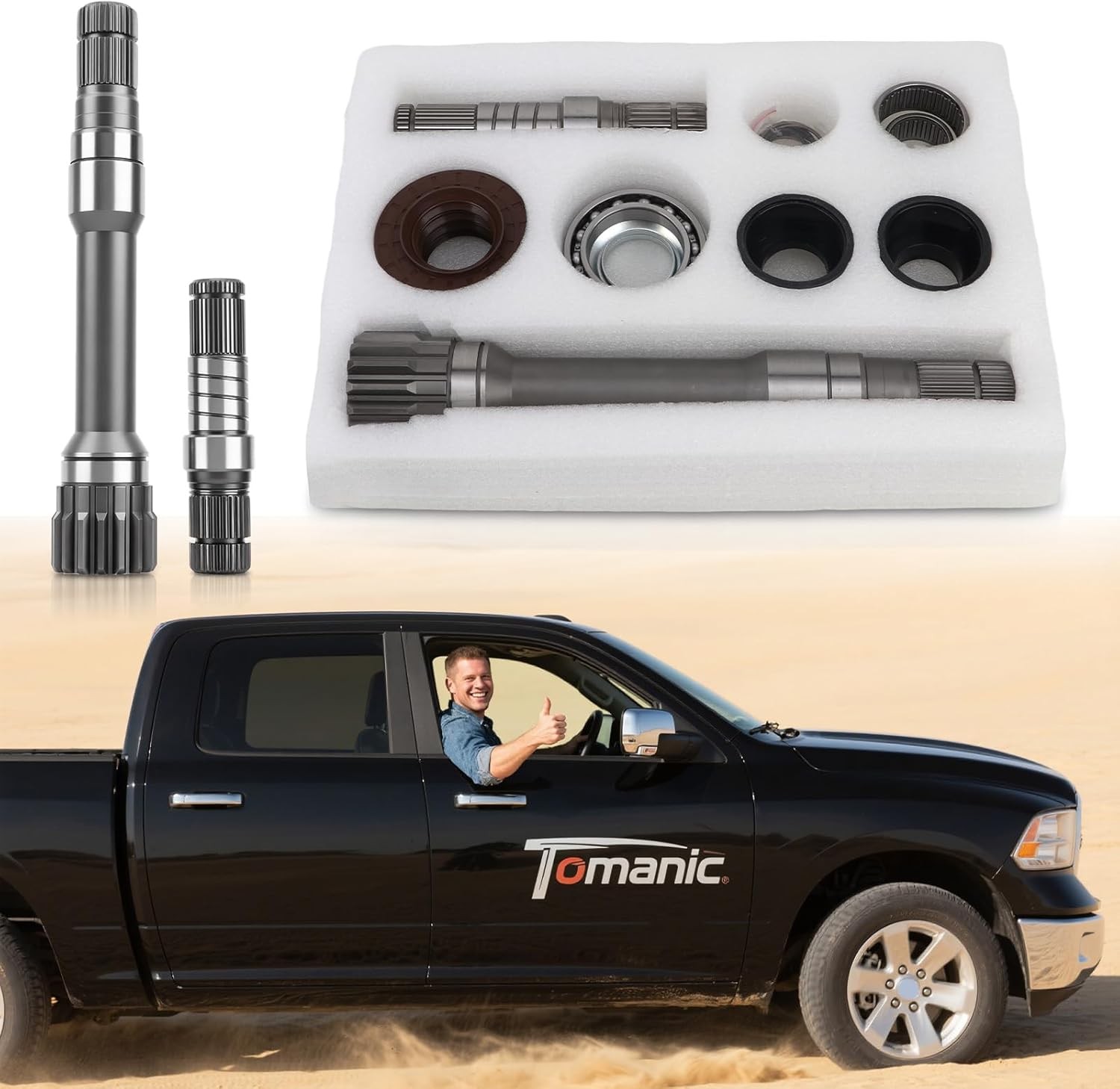 Front Differential Axle Intermediate Shaft Kit for Dodge Ram 1500 2012-2021