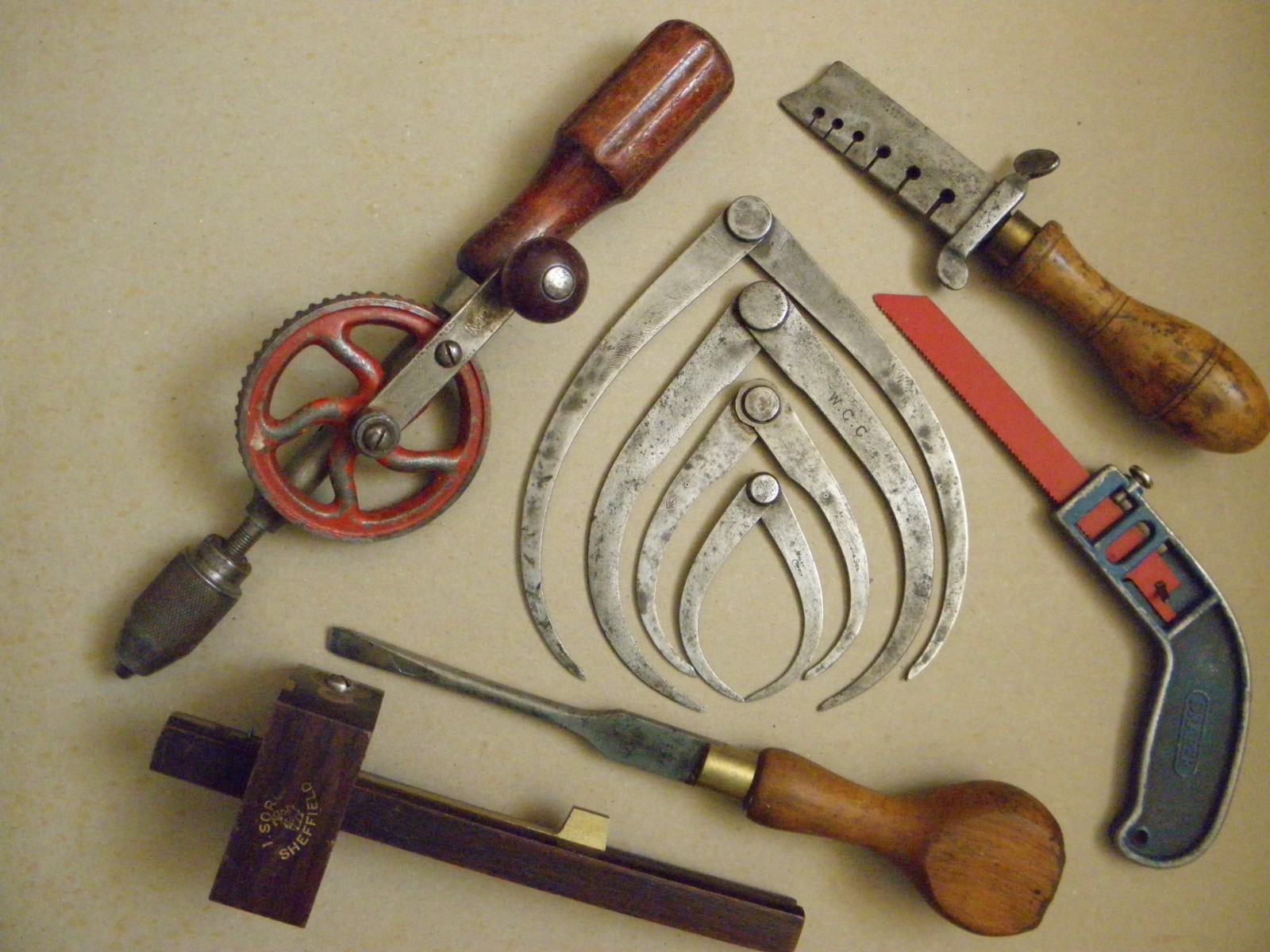 9 Wood working tools Millers Falls, I Sorby, footprint & Draper.
